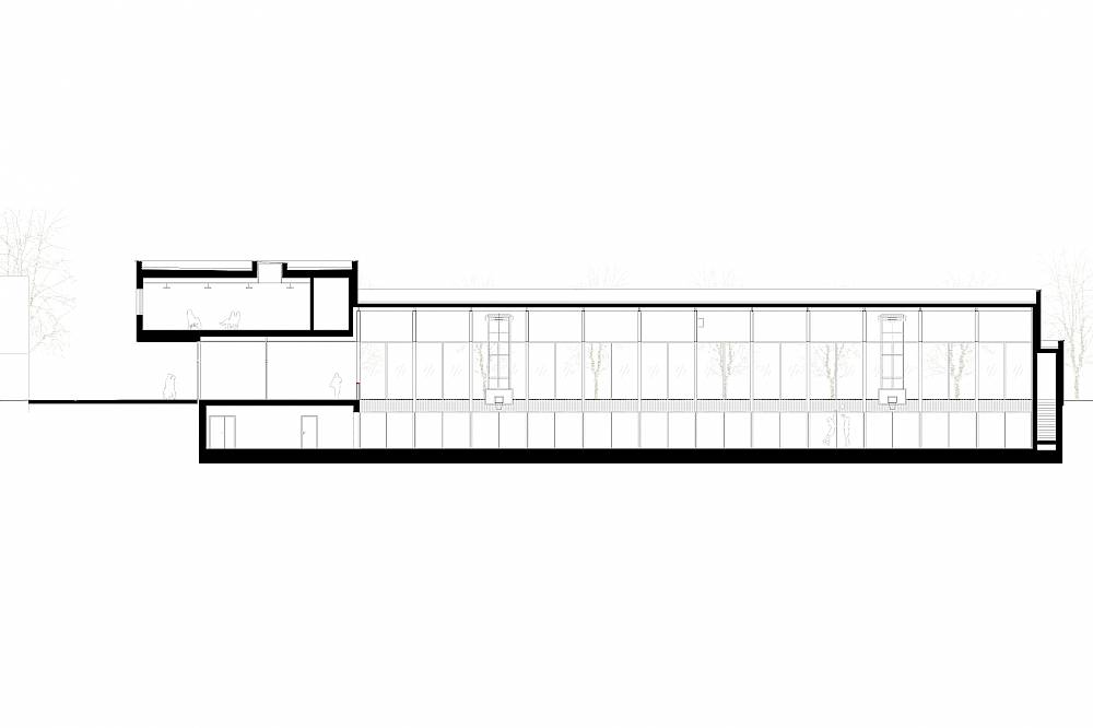 Sporthalle MagdenLängsschnitt