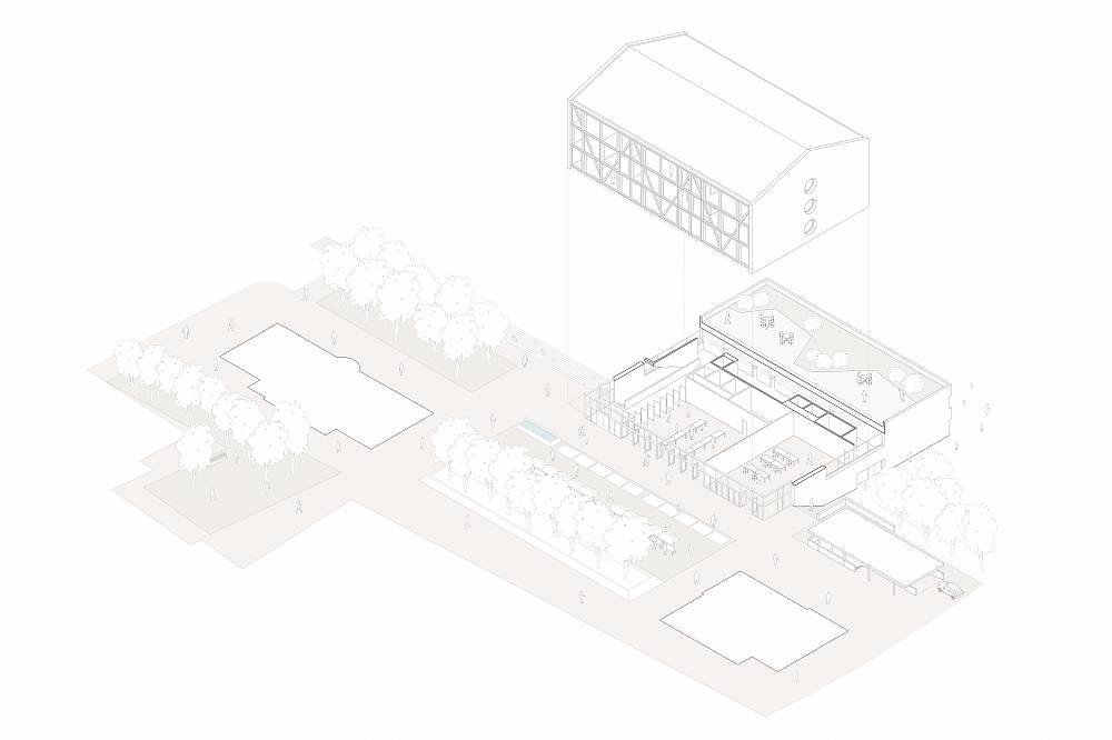 Schulcampus Dorf, BinningenOrientierung zum Dorfplatz